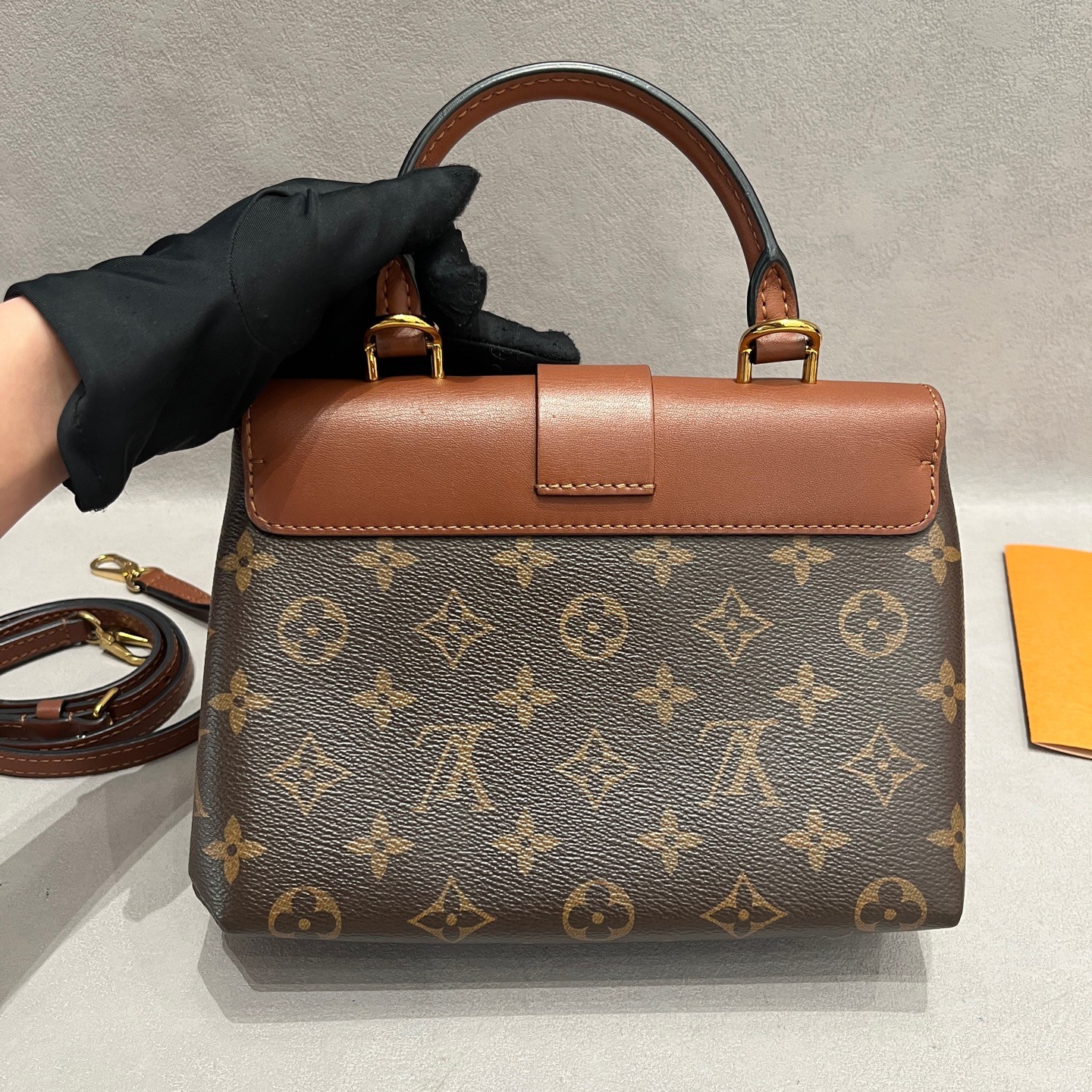 Louis Vuitton Locky BB Small Brown Monogram Caramel Top Handle Crossbody US Ship