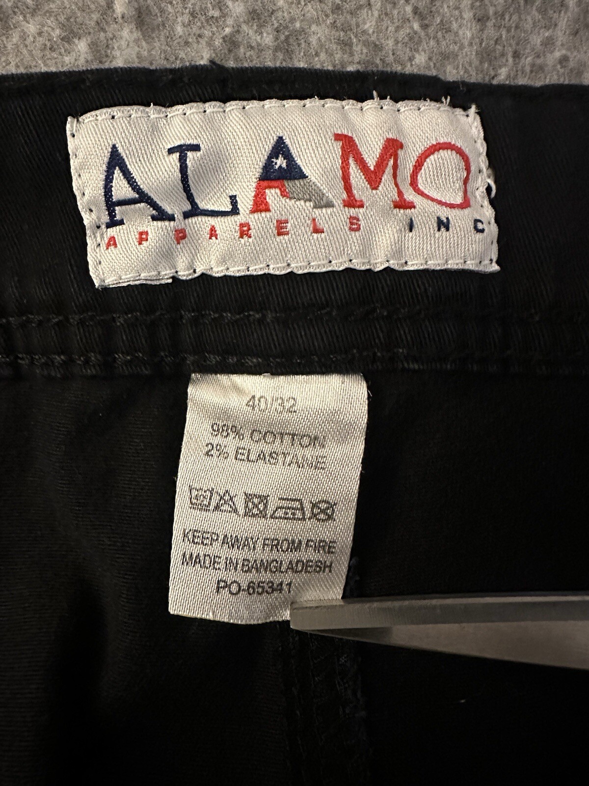 Cargo Pants Men 40×32 Black Straight Leg Outdoors Workwear Pockets Flat Front