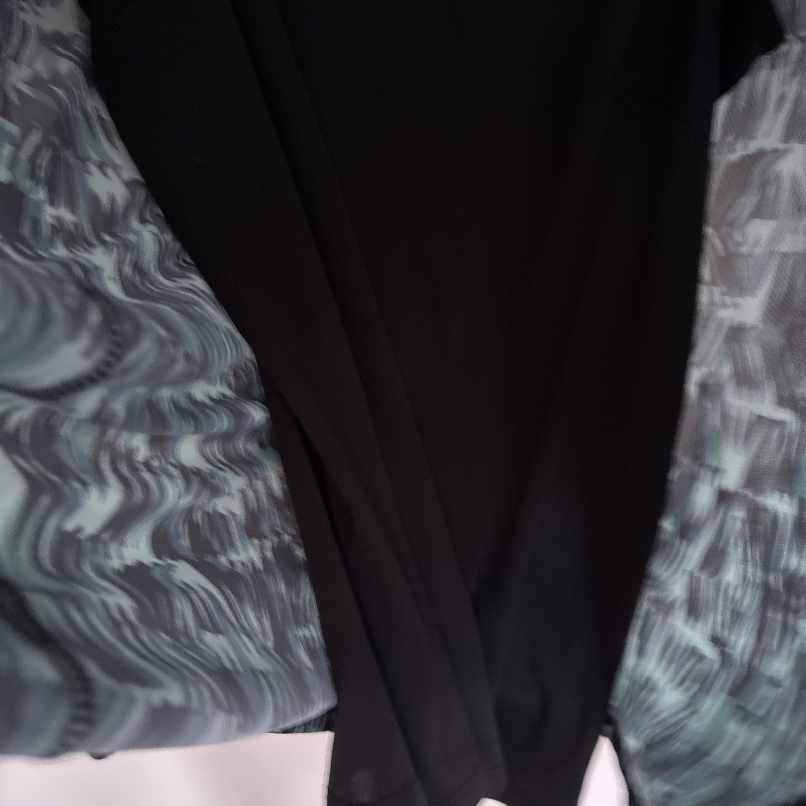 Roman Green Patterned Sheer Top & Vest UK10 Flowy Stretch Holiday Summer Blouse