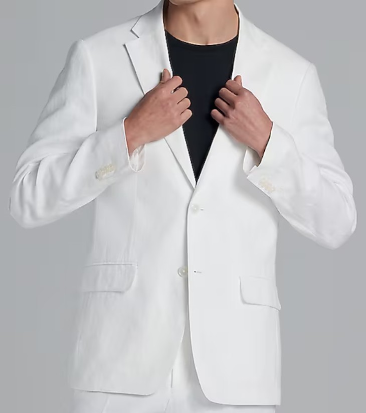 Tommy Hilfiger Modern-Fit Conrad Linen Sport Coat Jacket White 40R MSRP: $295