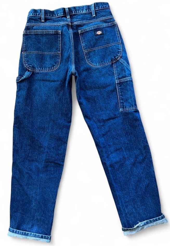 Dickies Men’s Blue Medium Wash Denim Carpenter Jeans Regular Fit Pockets Sz 36