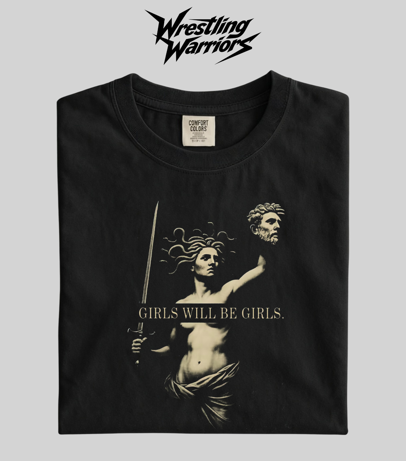 Wrestling Warriors Comfort Color “Blind Justice” Classic Sculpture Graphic Tee
