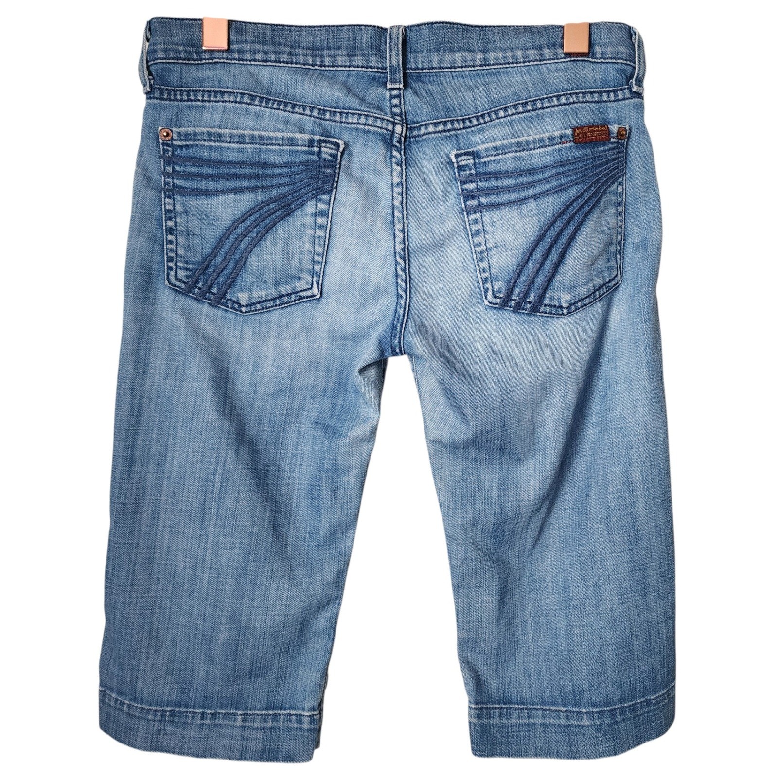 7 FOR ALL MANKIND Dojo Crop Capri jeans y2k light wash 28