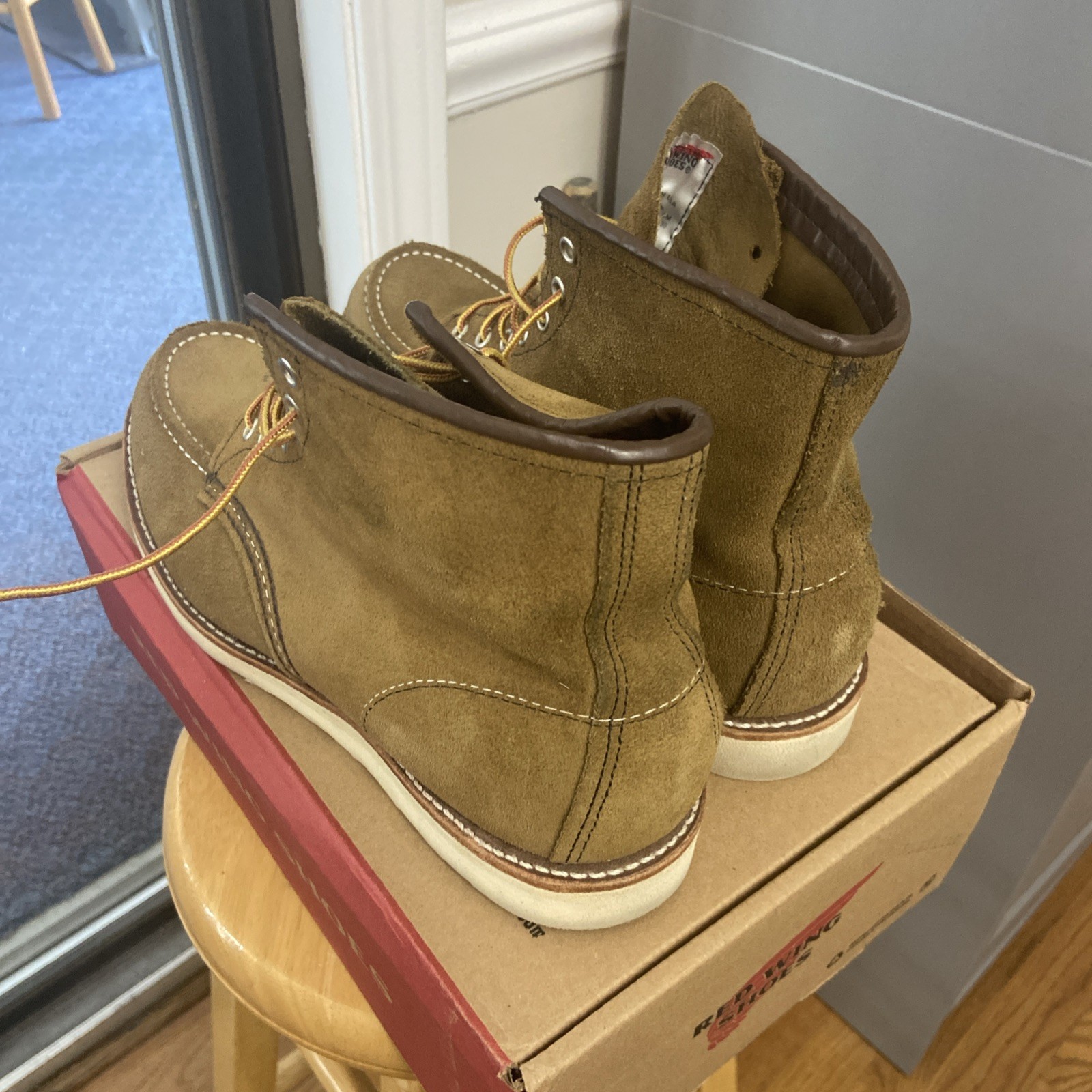 Red Wing Heritage Moc Toe Mens Boots 8881 Olive 12D Factory Seconds EUC