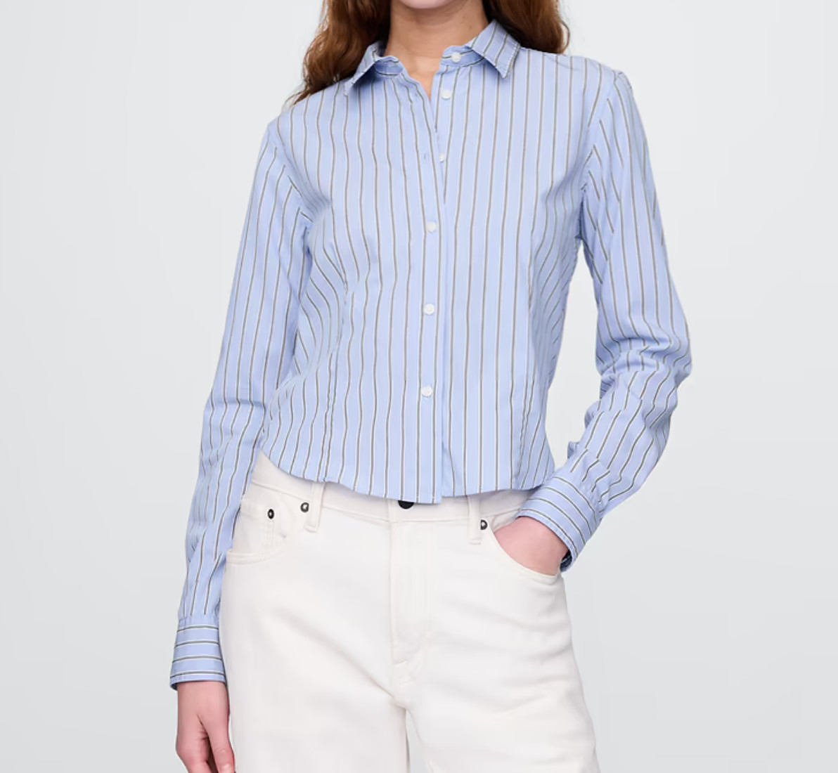 Gap Organic Cotton Fitted Crop Shirt