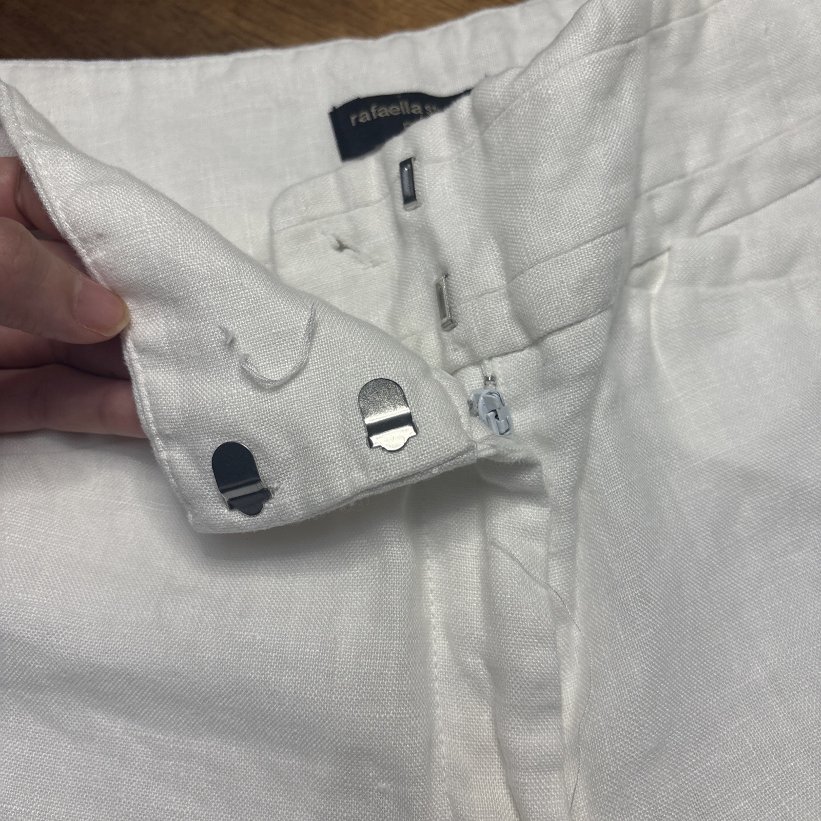 Rafaella Studio Sz 6P 100% Linen Straight Leg Classic Fit White Pants