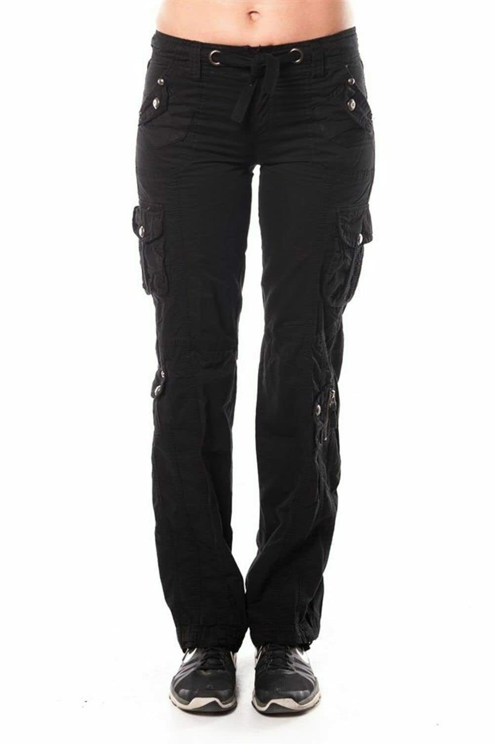 Womens Hipster Military Cargo Pocket Combat Trousers Leisure Army Casual PANTS