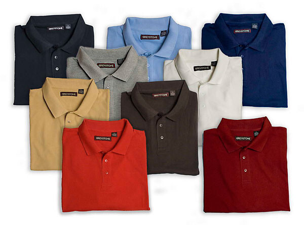 Men’s BIG & TALL 3-Button Polo Style GREYSTONE Short Sleeve Pique Shirt 5XL 12XL