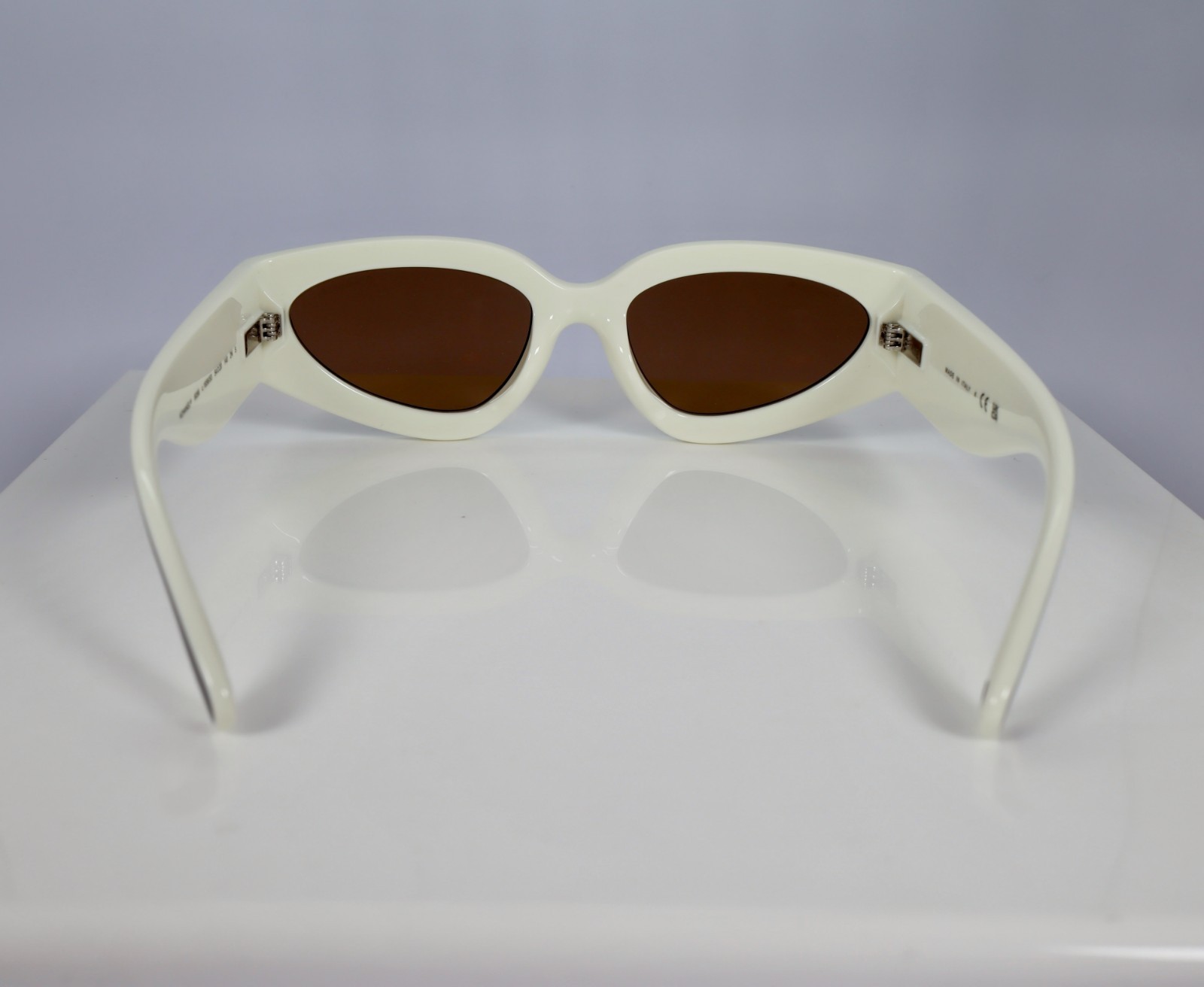 Chanel CH6056 54mm Cat Eye Sunglasses in Black and White with Beige Lenses