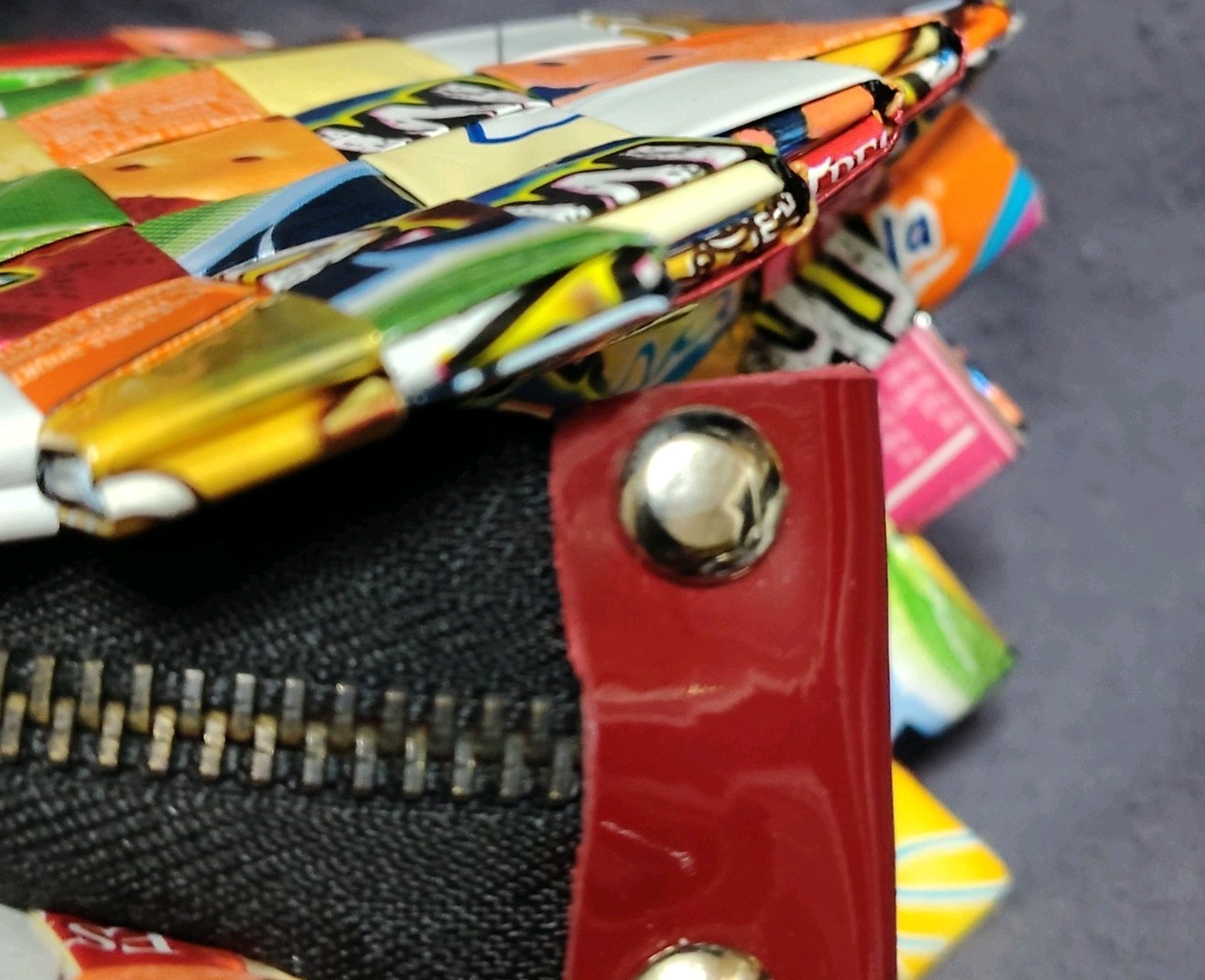 Nahui Ollin Multicolor Woven Candy Wrapper Bag