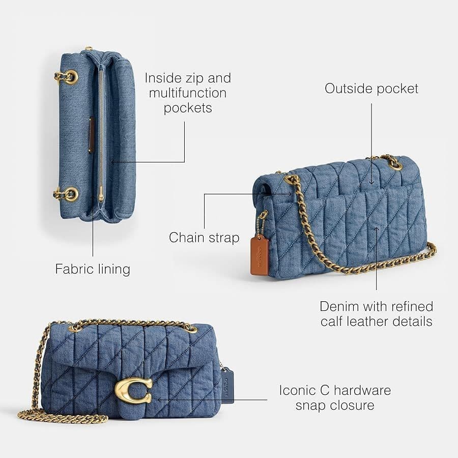 Brand New COACH Denim Quilted 26 Shoulder Bag CR704