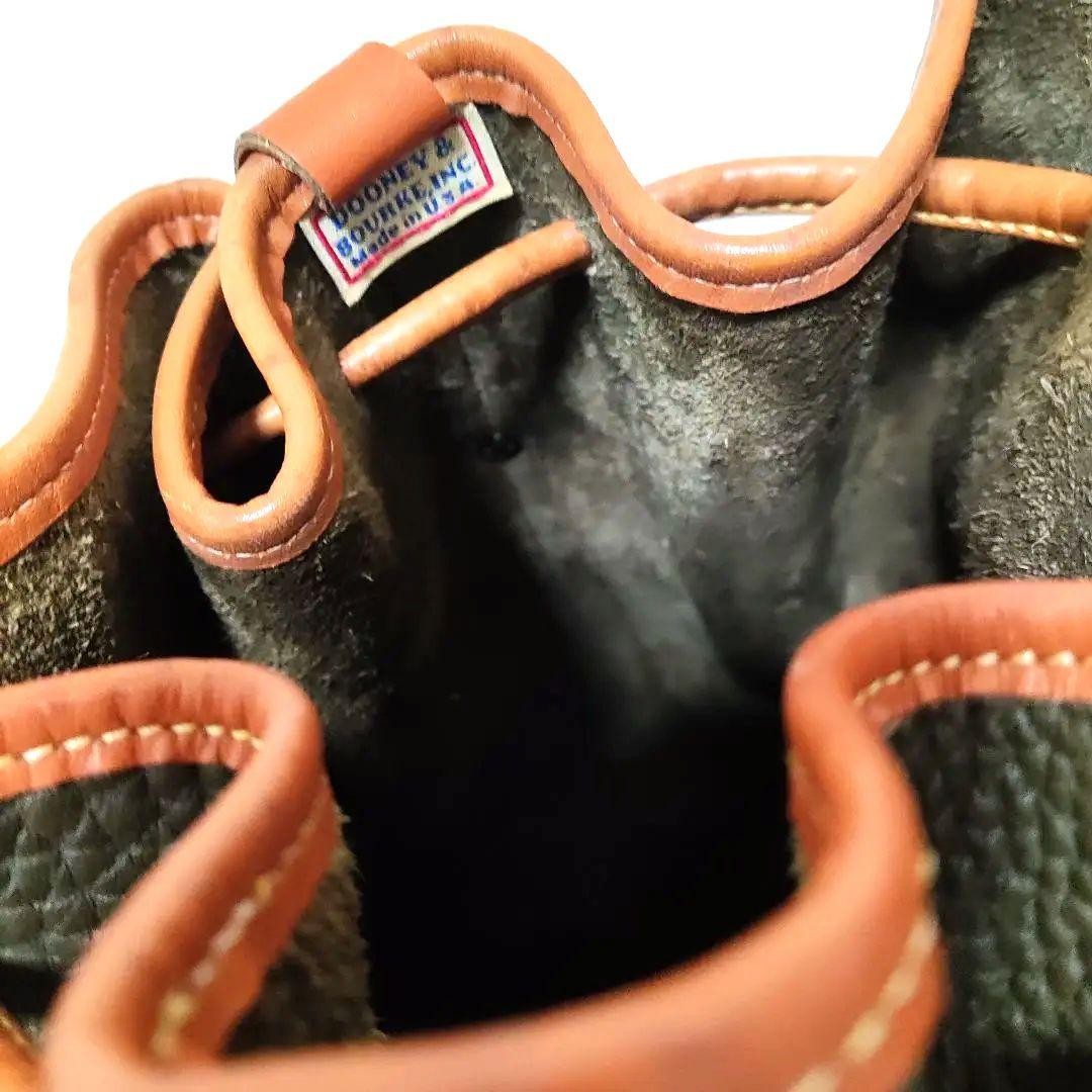 Dooney & Bourke Green Leather Drawstring Shoulder Bag 12.6in, Used