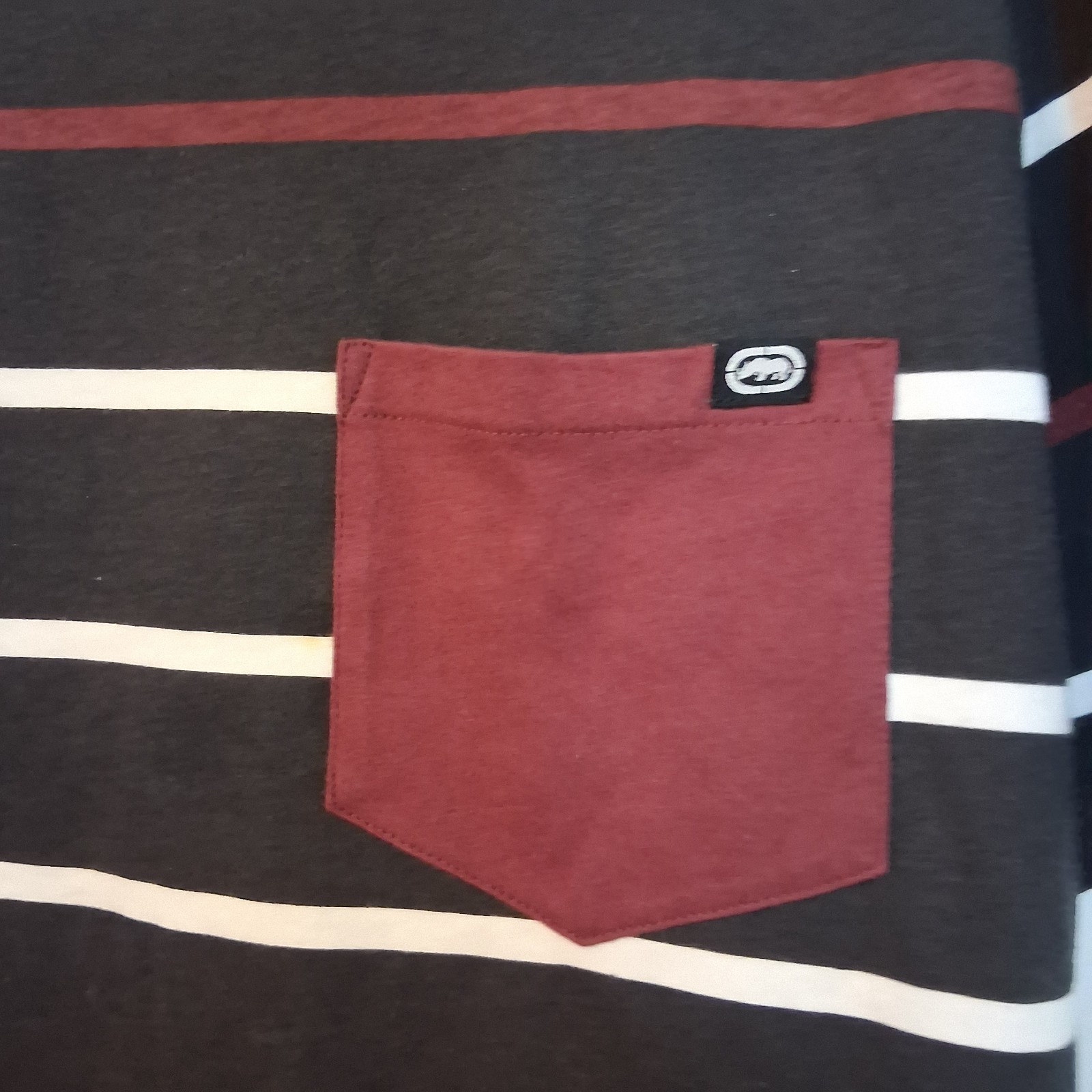 Ecko Unltd. Men’s XL Striped Crew Neck Short Sleeve Pocket Tee 100% Cotton