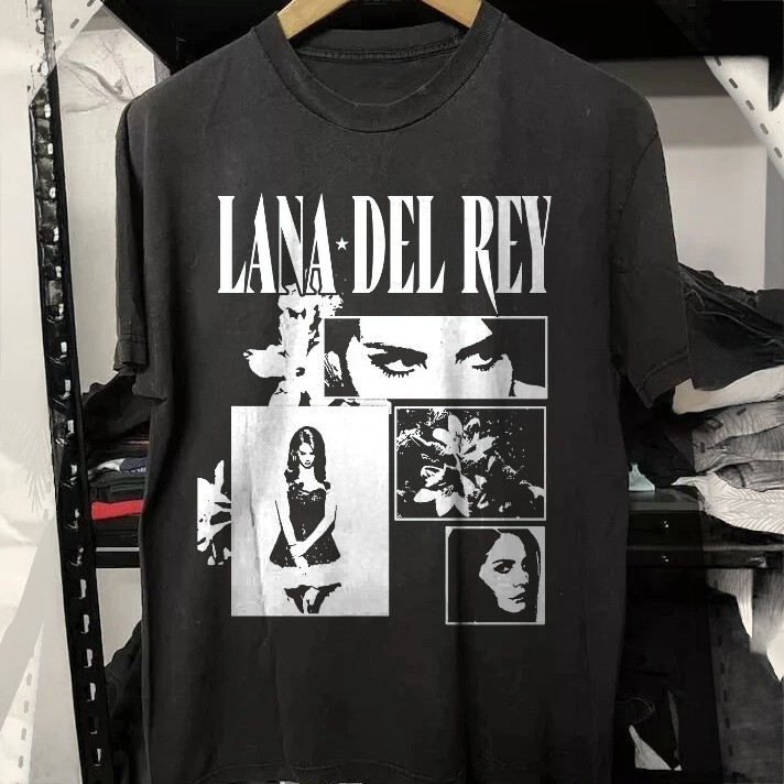 Lana Del Rey Singer, Lana Del Rey Unisex Black Cotton T-Shirt