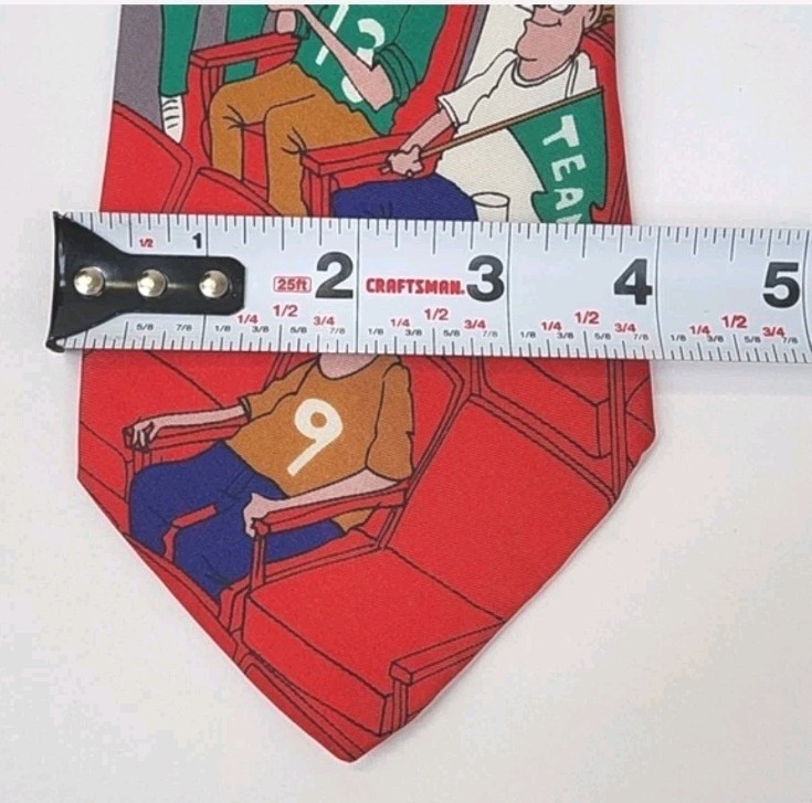 Bench Warmers by Richard Torrey Tie “Day off” Italian Novelty Tie Red Silk