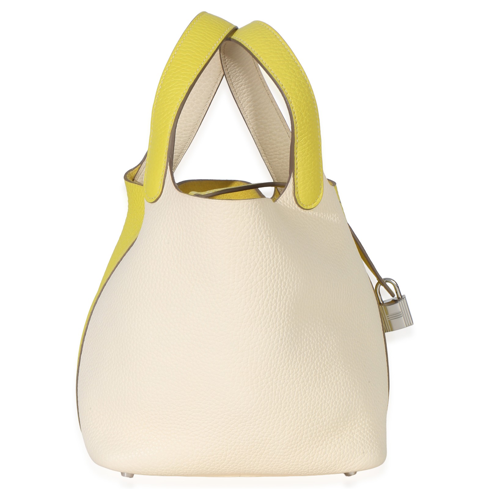 Hermès Bi-Color Lime Nata Picotin Lock 18 PHW