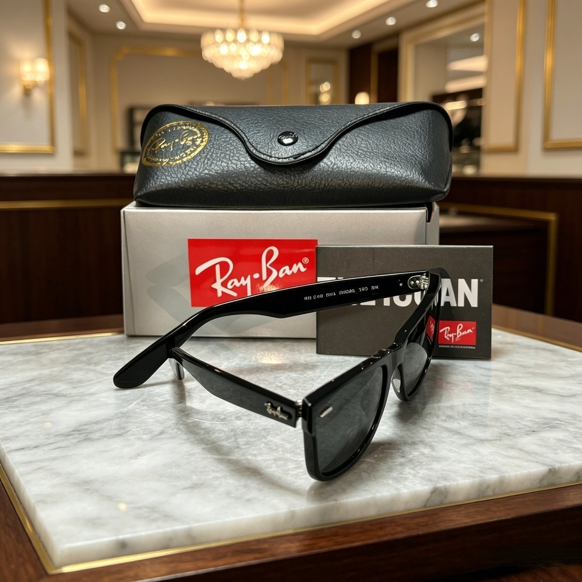 Ray-Ban RB2140 Wayfarer Classic Sunglasses Sunglass Black Frame Gray Lens 50mm