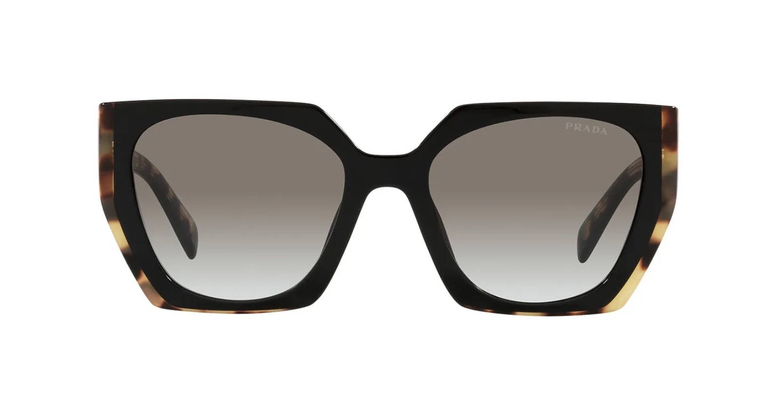 PRADA MONOCHROME PR 15WS Black Medium Tortoise/Grey Shaded (389-0A7) Sunglasses