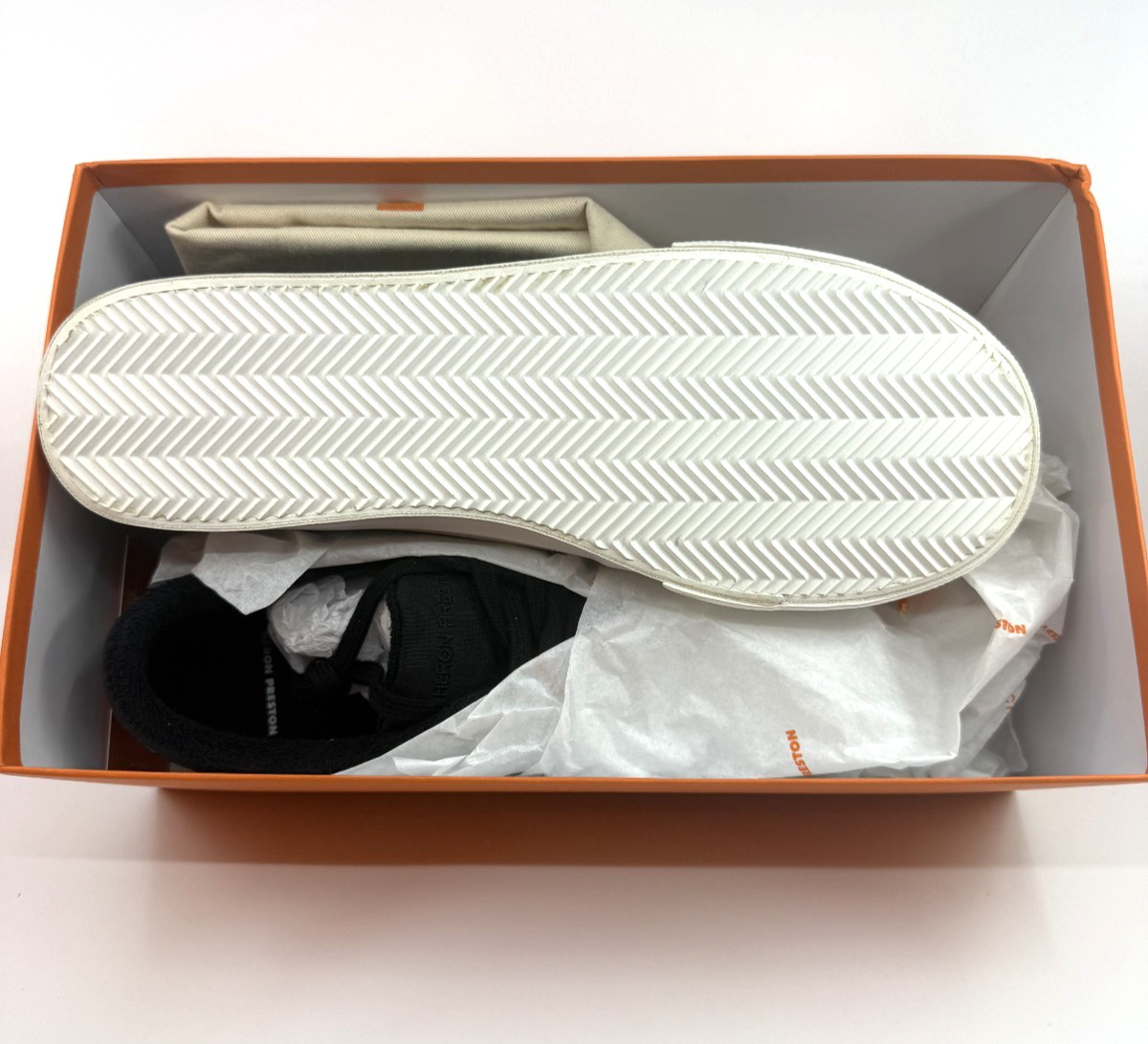 NEW in Box HERON PRESTON Vulcanized Low-Top Black White Sneaker СТИЛЬ Sz 44 11