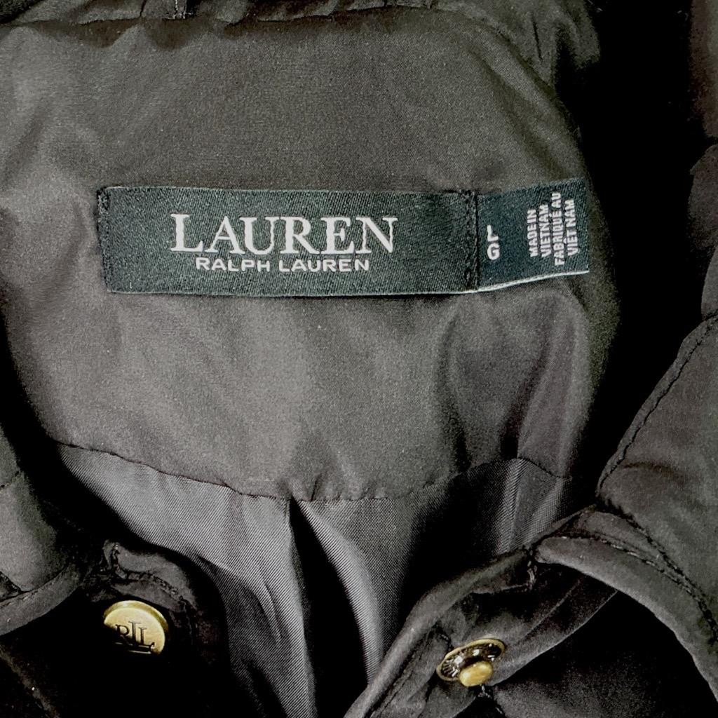 Lauren Ralph Lauren Diamond Quilted Jacket Women L Black Lightweight Insulated