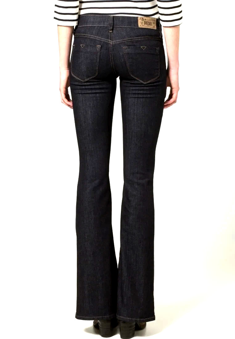 Diesel Denim Dark Wash D-Ebbey Bootcut/Flare Low Waist Stretch Jeans W30 L32