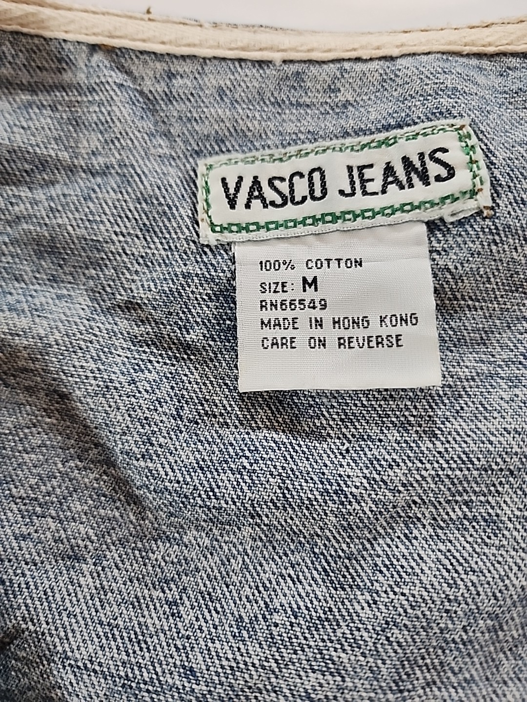 Vintage VASCO Jeans Denim Button Up Vest Medium 90s Utility Workwear