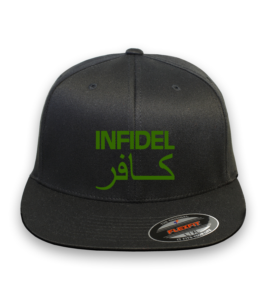 INFIDEL Pro American CURVED or FLAT BILL FLEXFIT HAT ***FREE SHIPPING in BOX**
