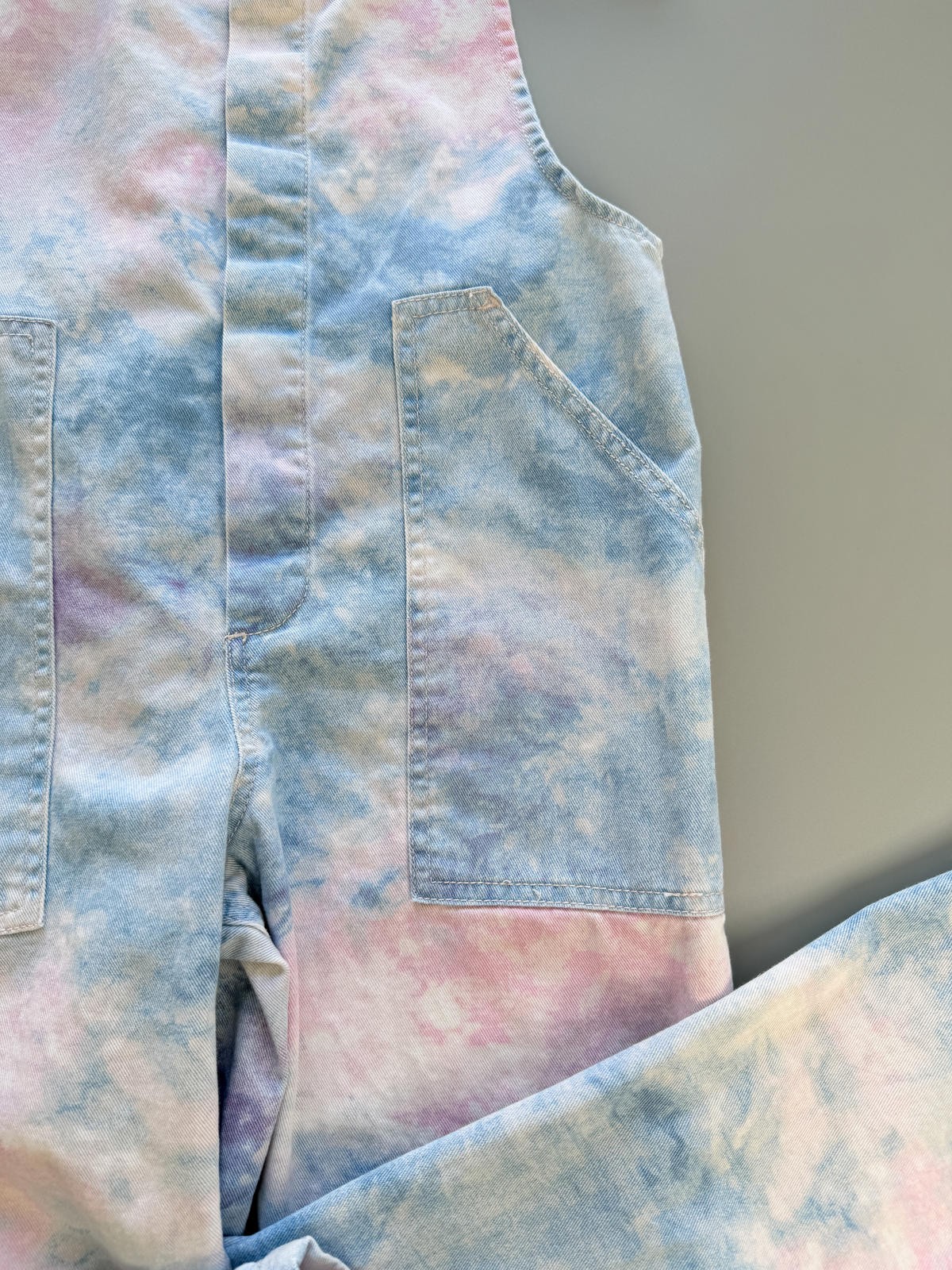 Tie Dye Overalls M, Pastel Denim Overalls, Y2K Overalls, Vintage Dungarees