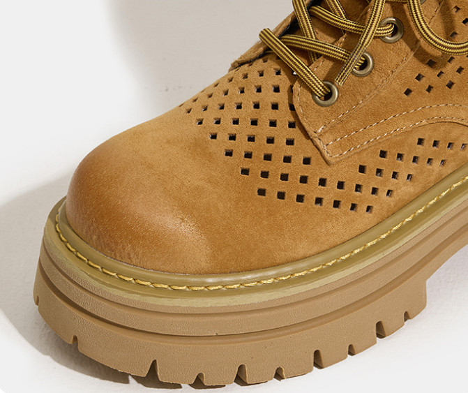 Summer Hollowed Out Ankle Boots Womens Outdoor Hiking High Top Workwear ShoesNew