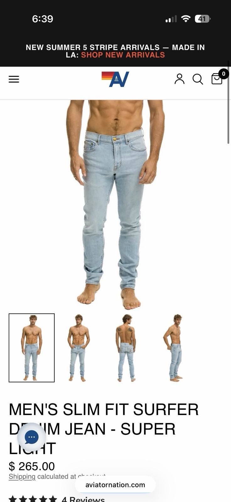 Aviator Nation Mens Jeans 32 Slim Straight