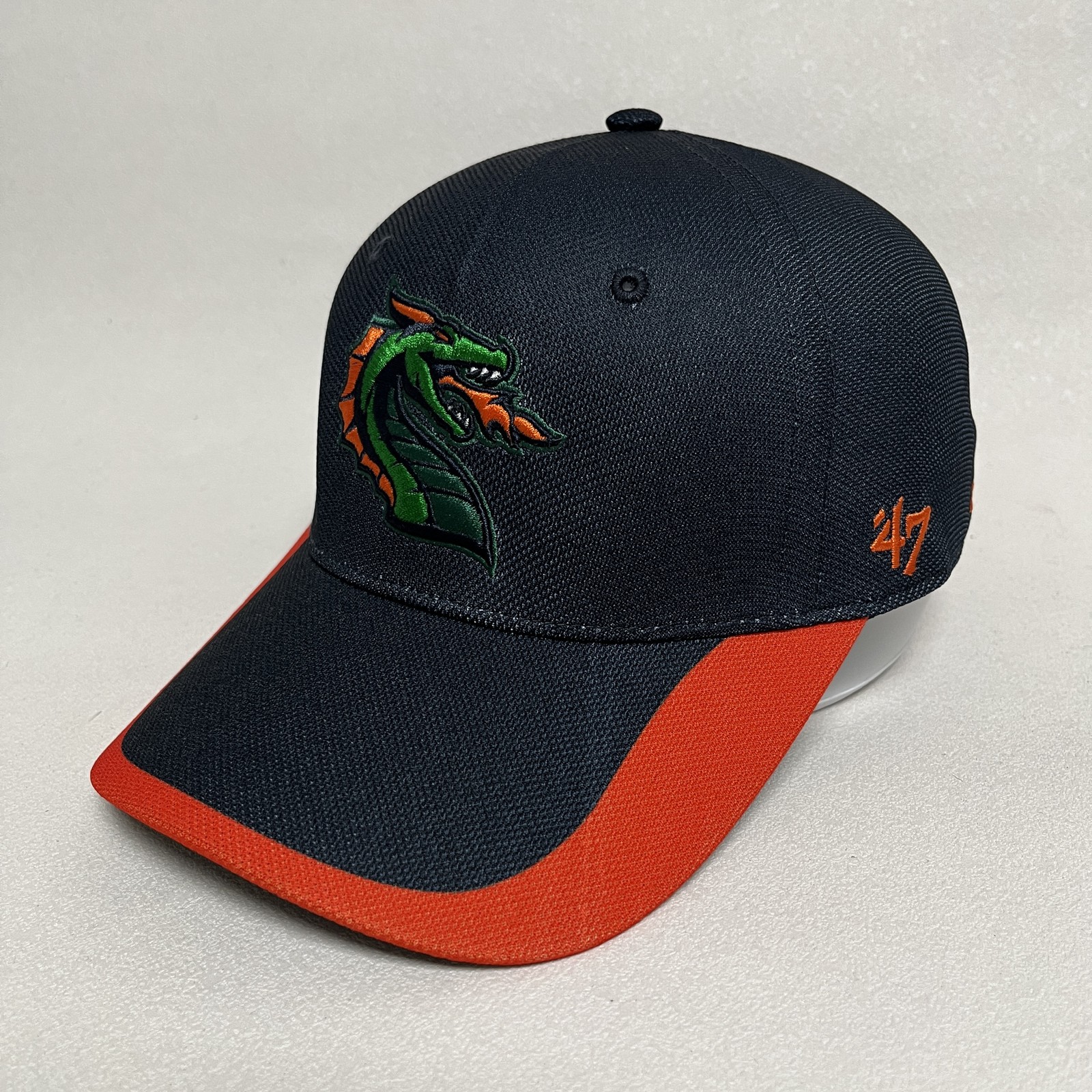 ’47 Seattle Dragons Fitted Cap Navy Orange Curved Brim XFL Hat