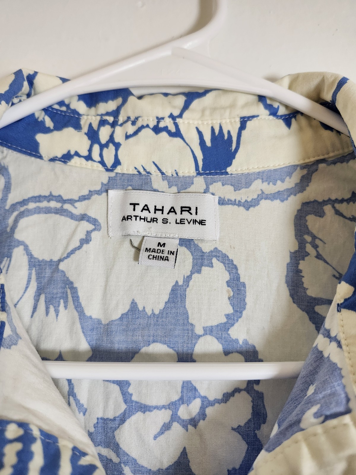 Tahari Arthur S. Levine Blue and White Floral Sleeveless Tiered Maxi Dress