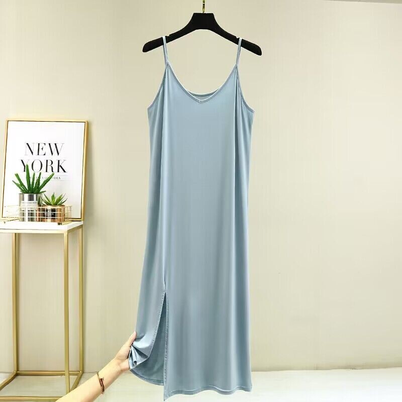 Women Modal Cotton Sleeveless Nightgown Sling Sleep Dress Casual Sleepwear