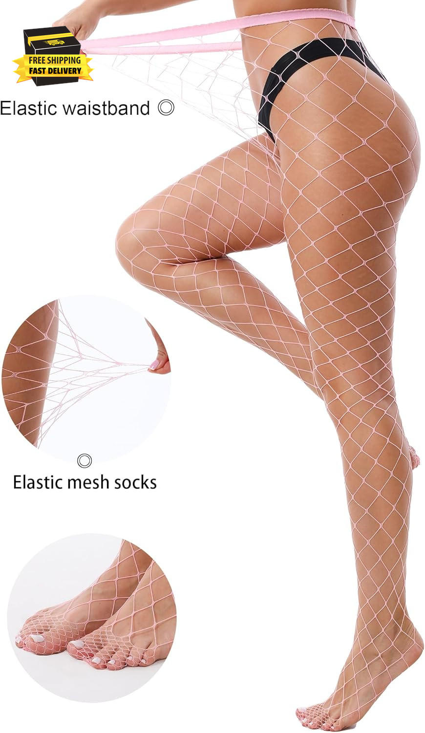 2 Style Mesh Fishnet Stockings Tights High Waist Fishnets Tights for Women ⭐️⭐️⭐