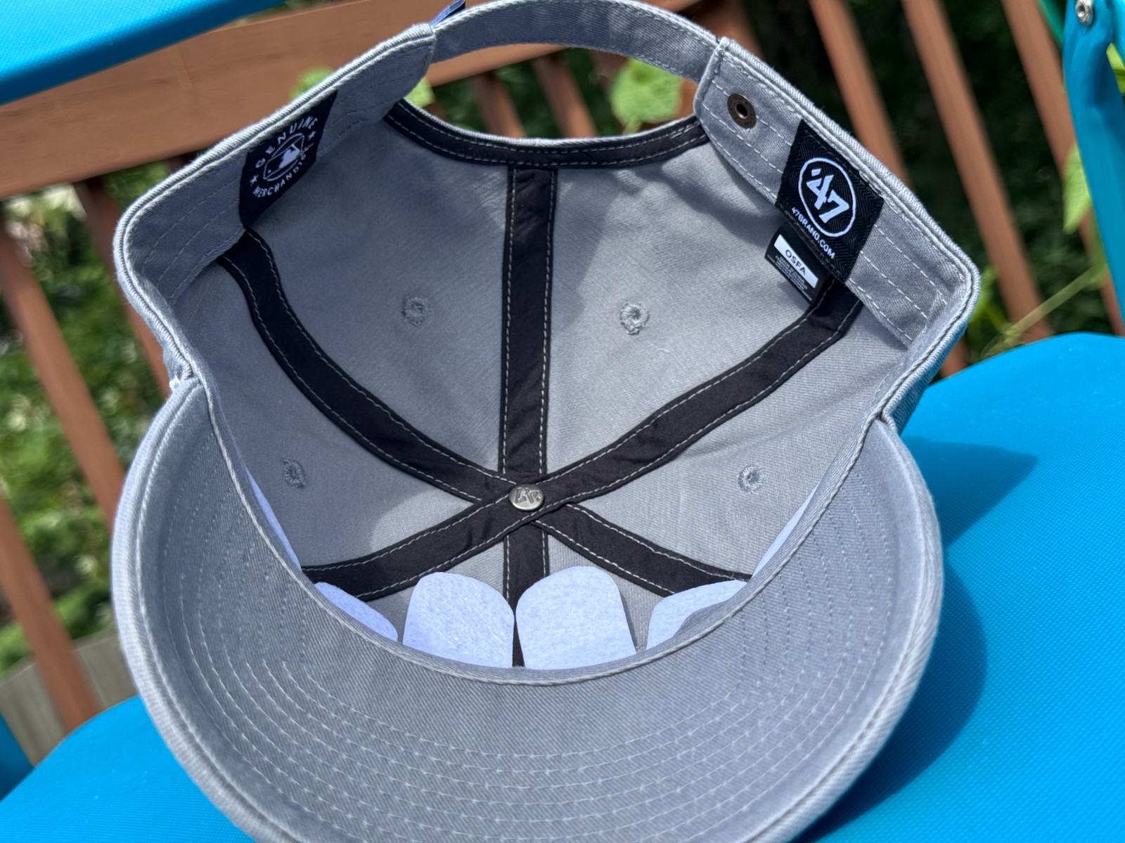 New York Yankees ’47 CLEAN UP Adjustable Cap Hat MLB $36 White EMB Lite Grey