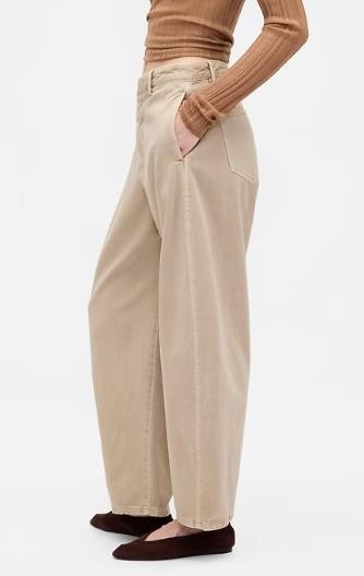 New GAP Mid Rise Twill Barrel Pants