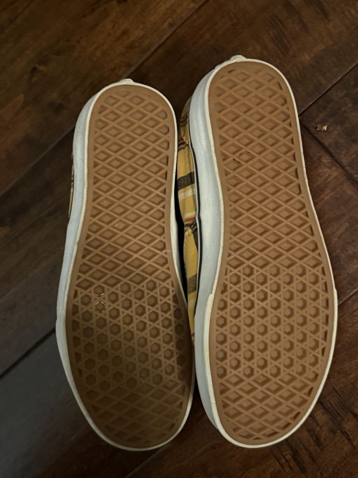 VANS Era Plaid Skate Shoes Yellow & White Men 6.5 Women 8 Sneakers Casual