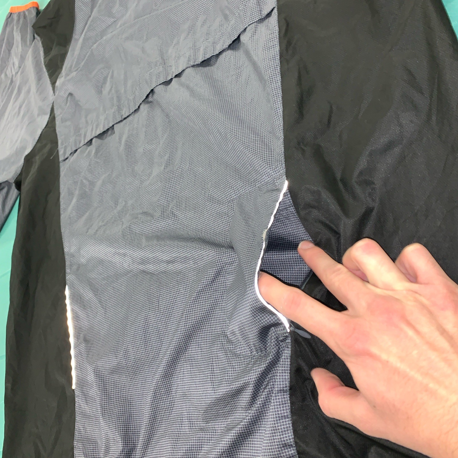 TekGear XXL Charcoal Gray/Orange Jacket Reflective Stash Pocket Skater Ravers