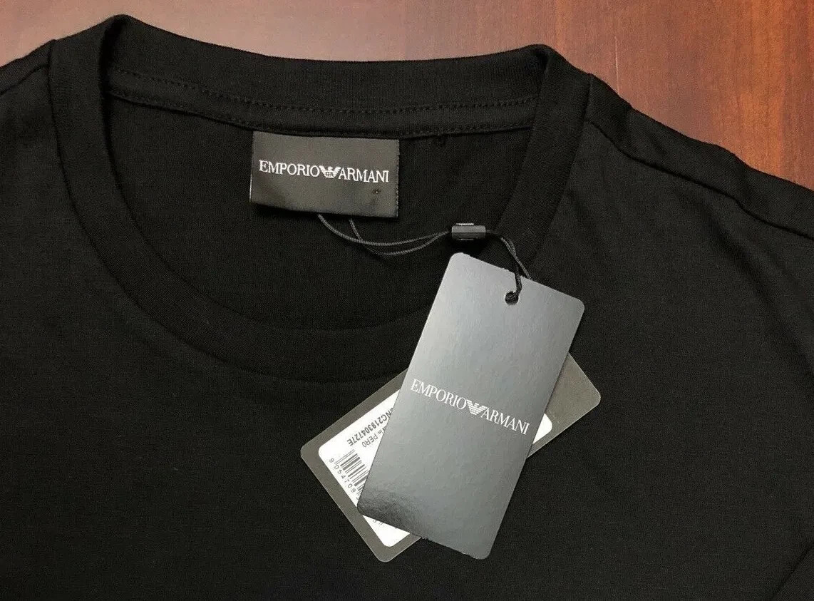 Emporio Armani Mens black long sleeve cotton T-Shirt Size S*M*L*XL*XXL