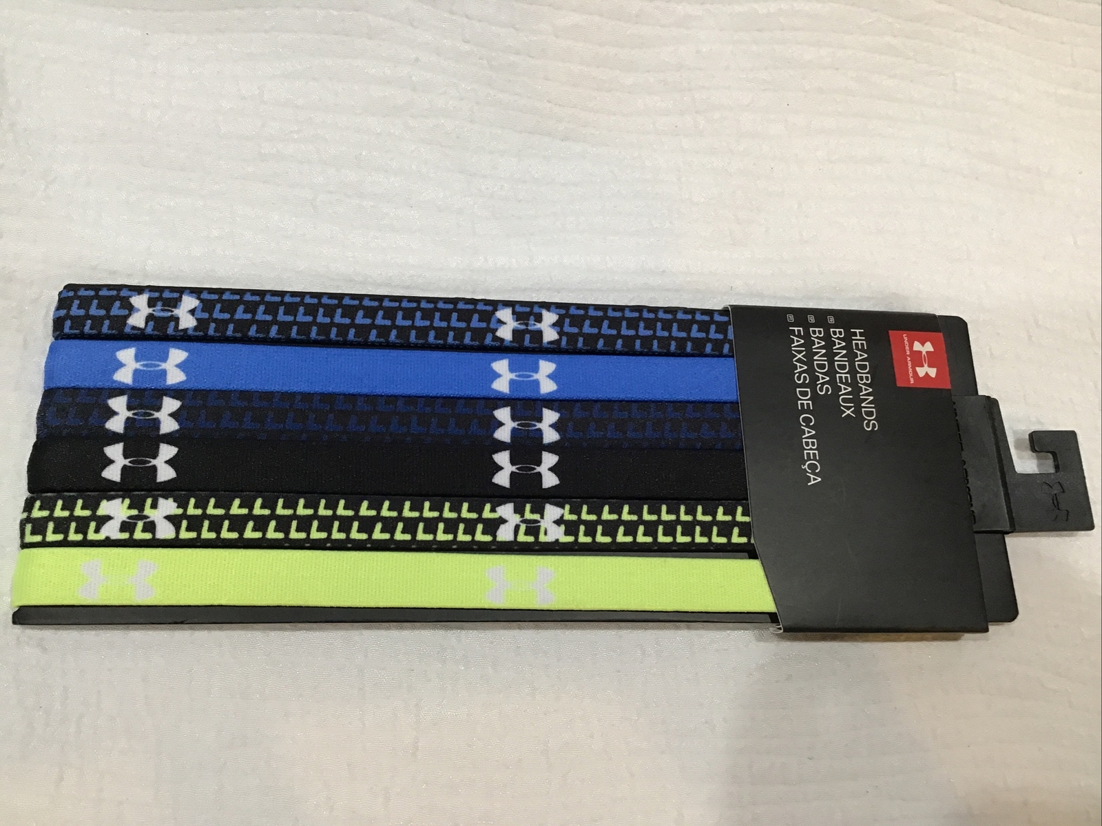 New Under Armour 6-pack Headbands Blue/Black/Neon Yellow/Multicolor!!