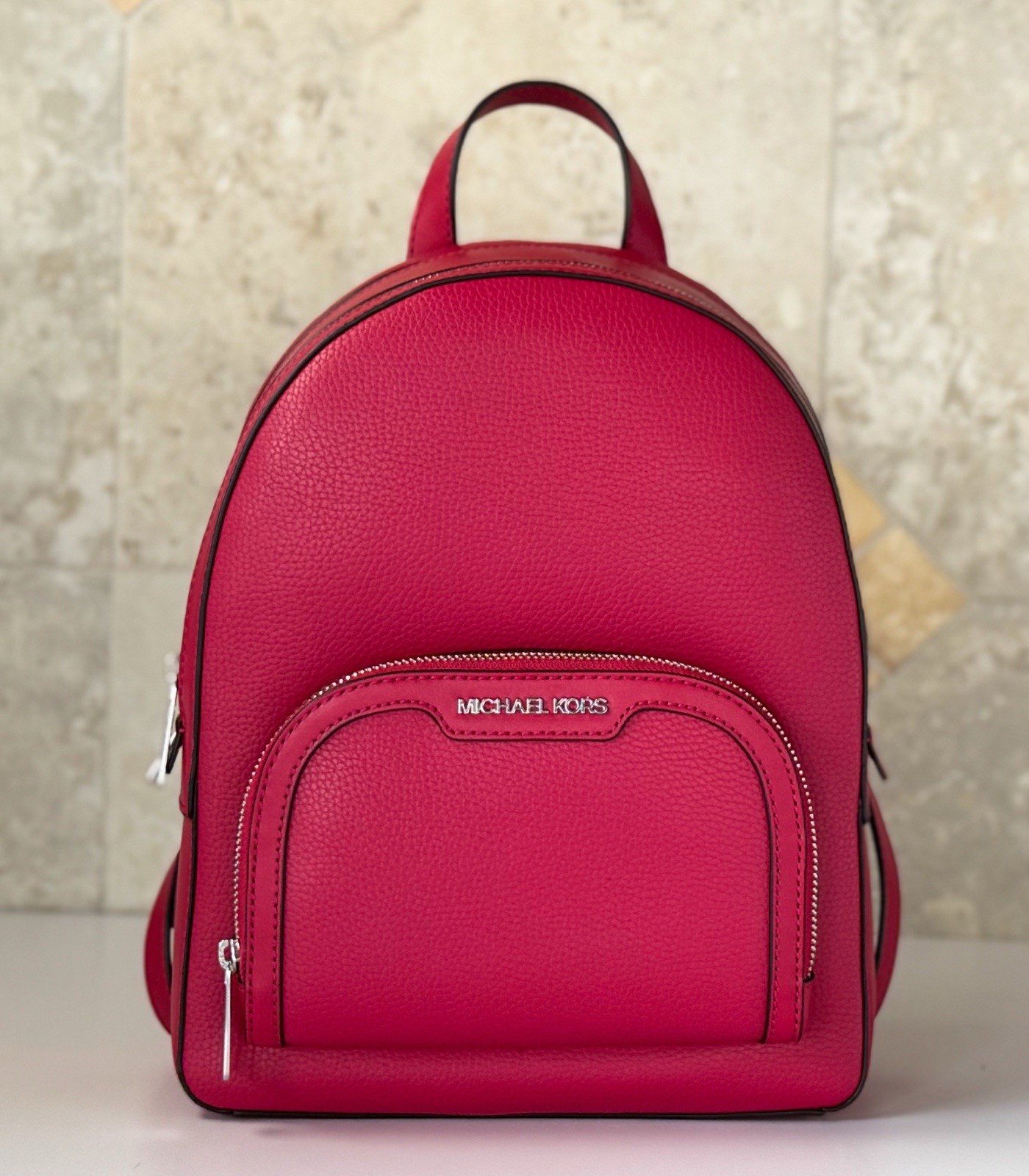 Michael Kors Jaycee Medium Pocket Backpack Dark Raspberry