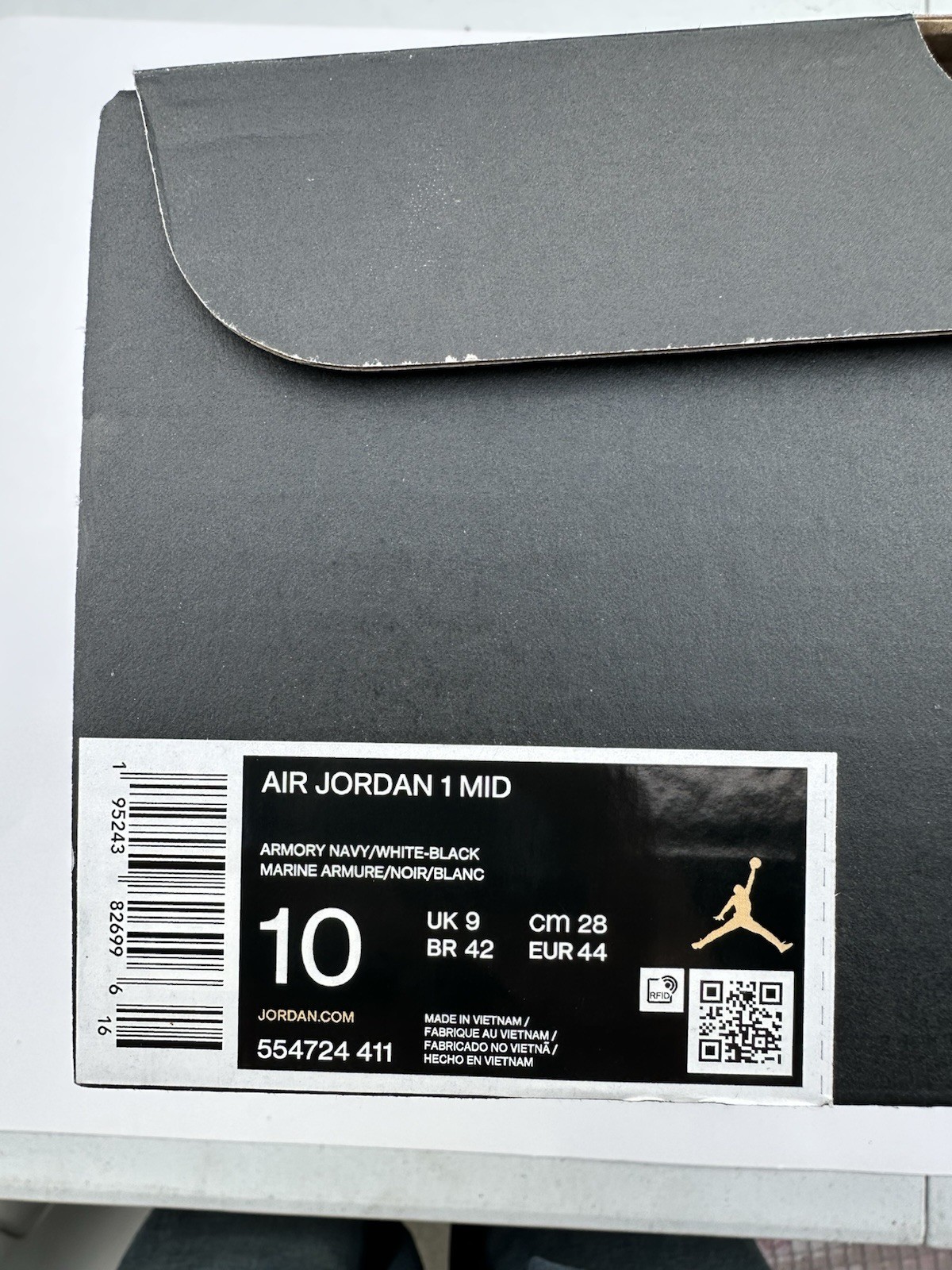 Jordan Air Jordan 1 Mid GS Armory Navy/White/Black US 10 UK 9 EU 44