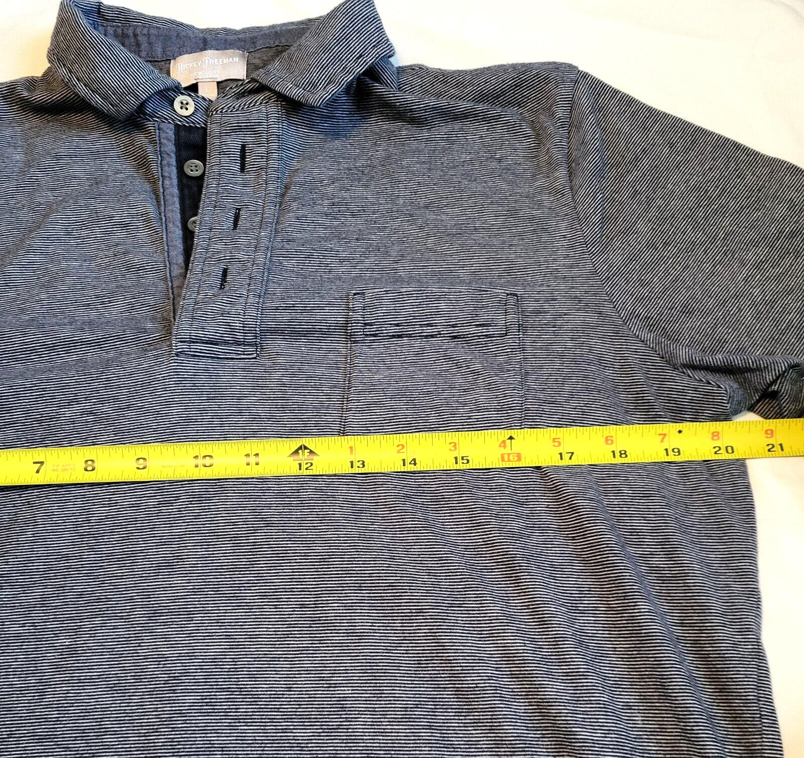 Hickey Freeman Polo Shirt Men’s Large Gray Short Sleeve Preppy Classic City