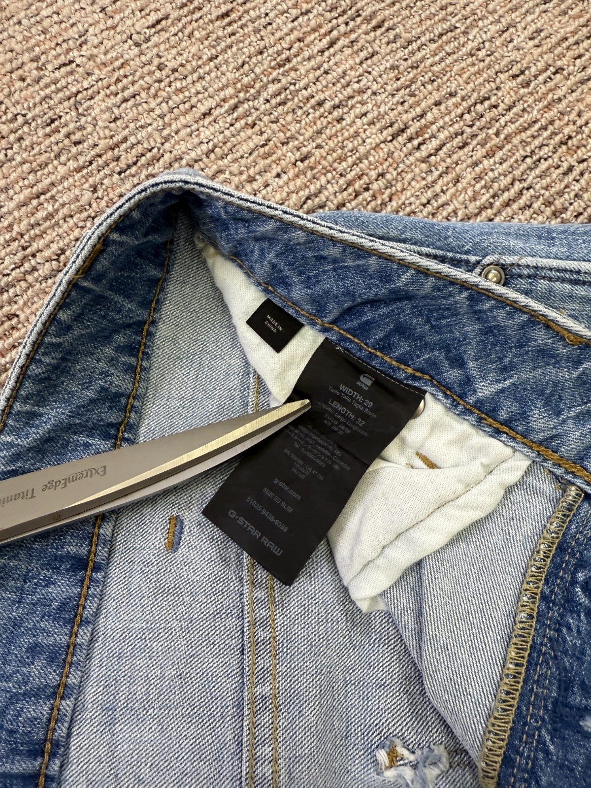 G-STAR RAW Denim 5620 3D Slim TAPERED Distressed Jeans Size W29 X L32