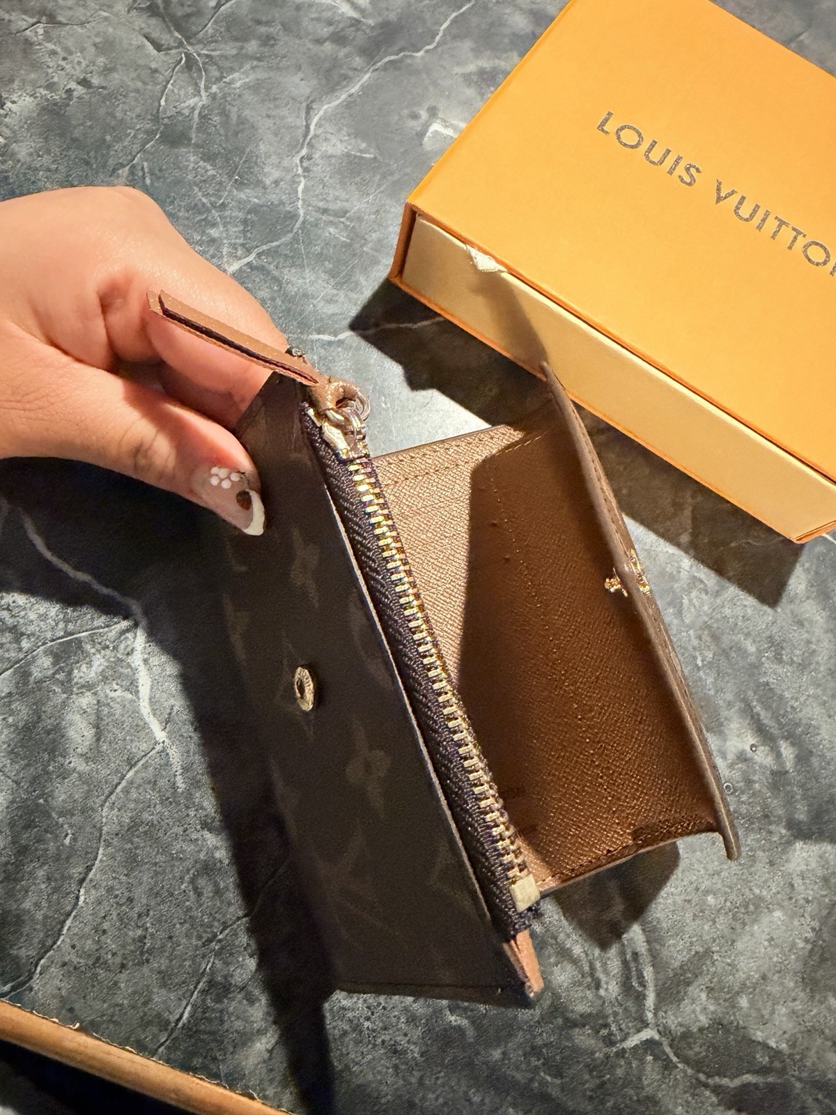 Louis Vuitton Monogram Brown Snap Wallet w/ Zipper Coin Pocket, Card Slots