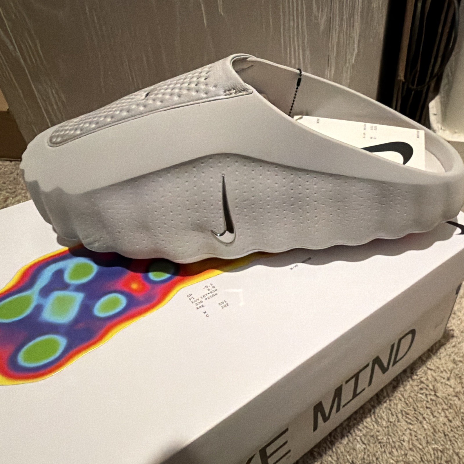 Nike Mind 001 Men’s Gray Slide Sandals Slip-On US 11