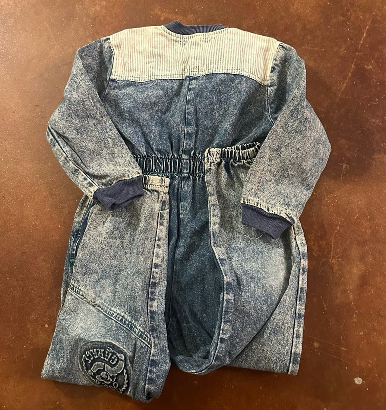 VTG 80s Retro OshKosh B’gosh Kids Denim Jumpsuit Embossed Joe’s Garage