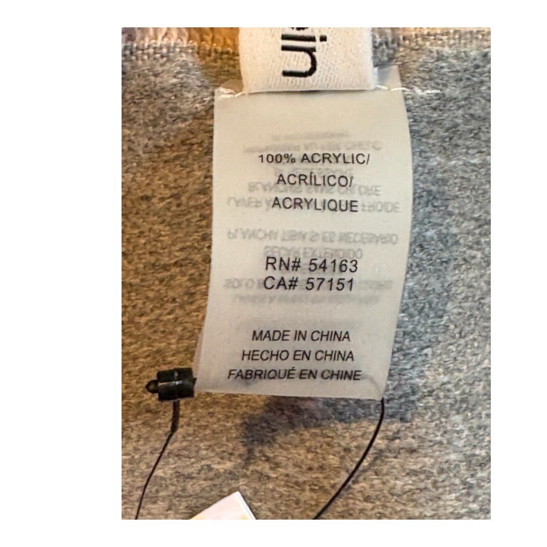 Calvin Klein Taupe Logo Oblong Blanket Scarf Acrylic Blend Women 76×24 NWT