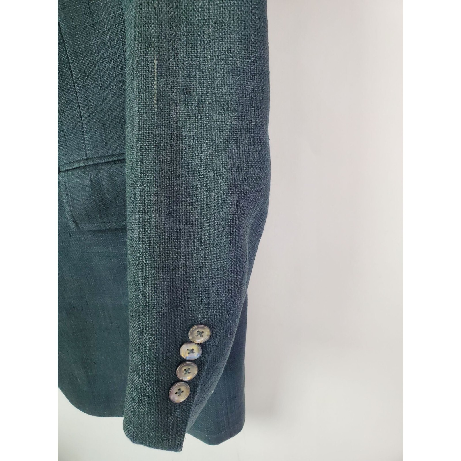 Ira Michael Savannah Men’s Black Linen Blazer 44R Shell Buttons