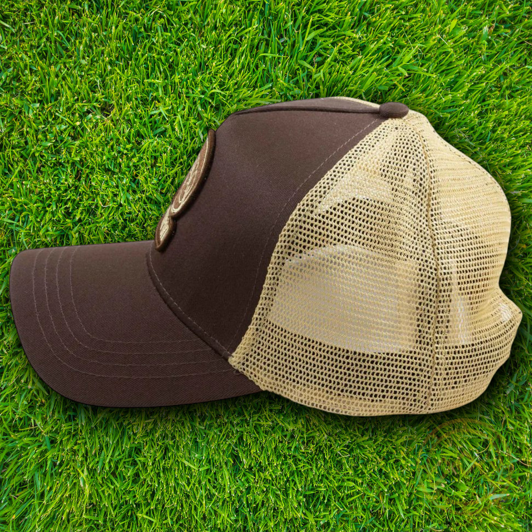Casstrom Lapland Trucker Cap Brown Beige Mesh Back Snap Adjustment Fits Most